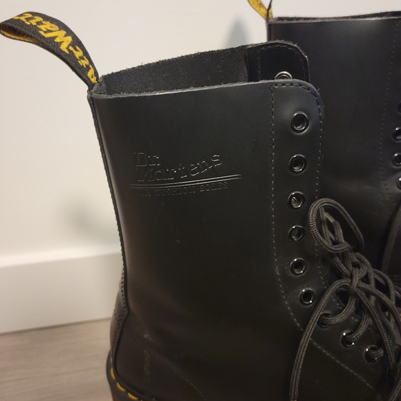 Black Doc Marten Combat Boots - Picture 2 of 3